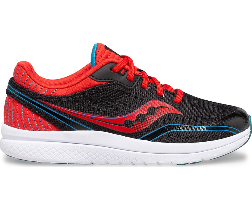 Kids' Saucony Kinvara 11 Sneakers Black / Red / Blue | Singapore 745JPQJ